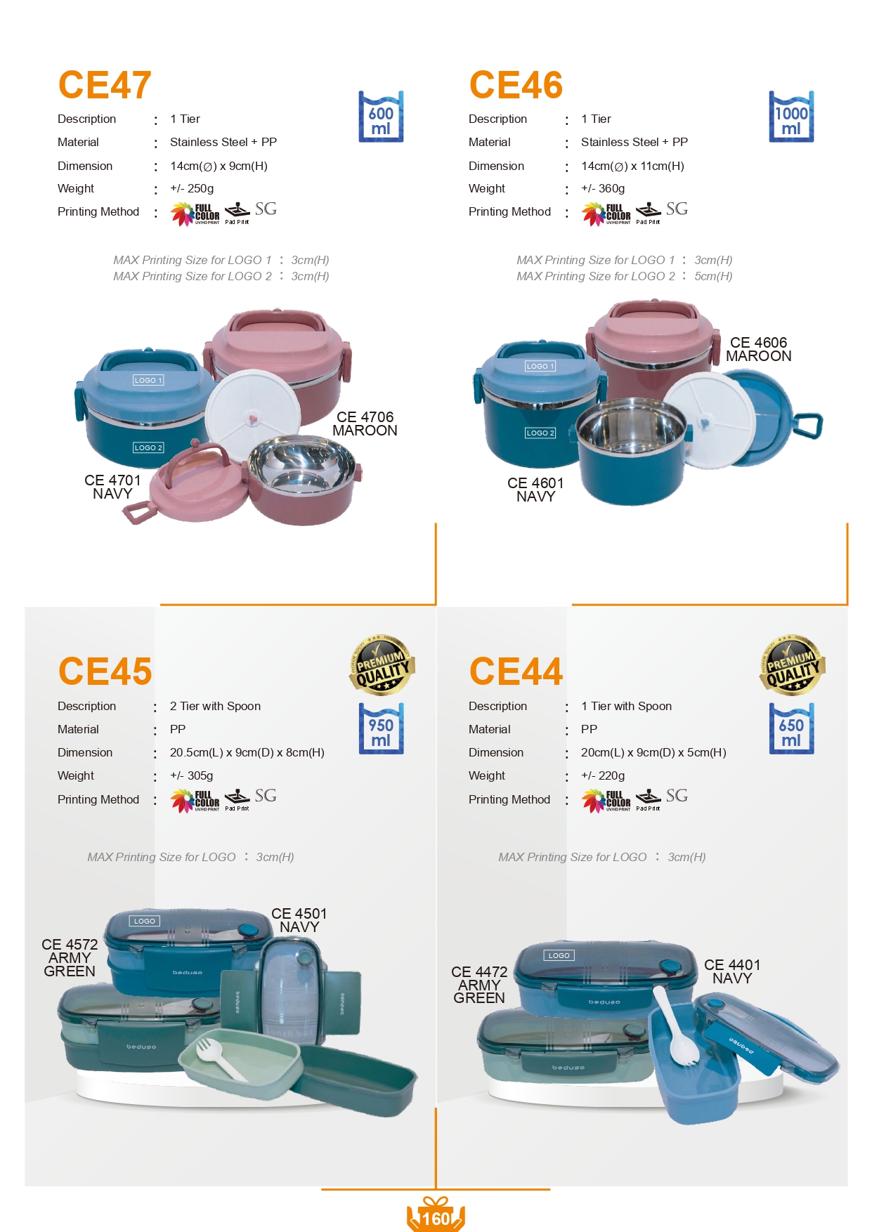 Food container stainless steel