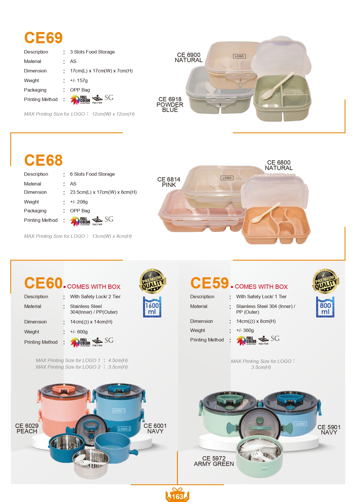 Food container stainless steel