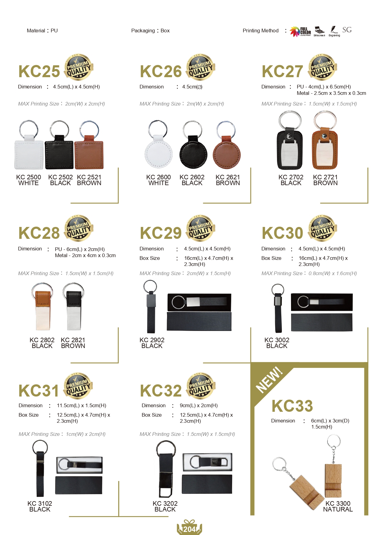 Keychain exclusive PU leather with special box