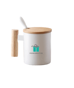 ceramic mug with lid and logo
