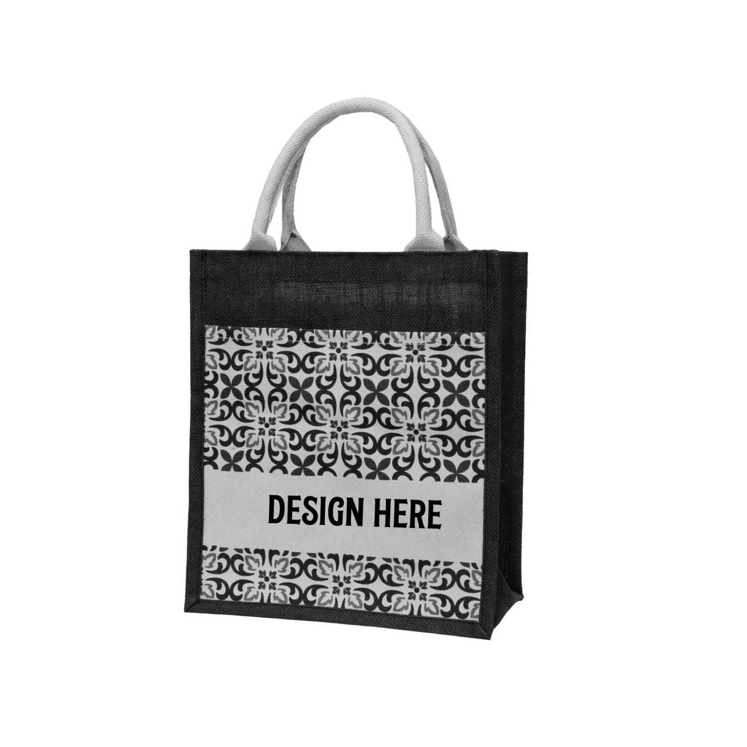 JB16 Laminated Jute Bag – Eco Jute Tote with Cotton Handle and Custom Logo Printing