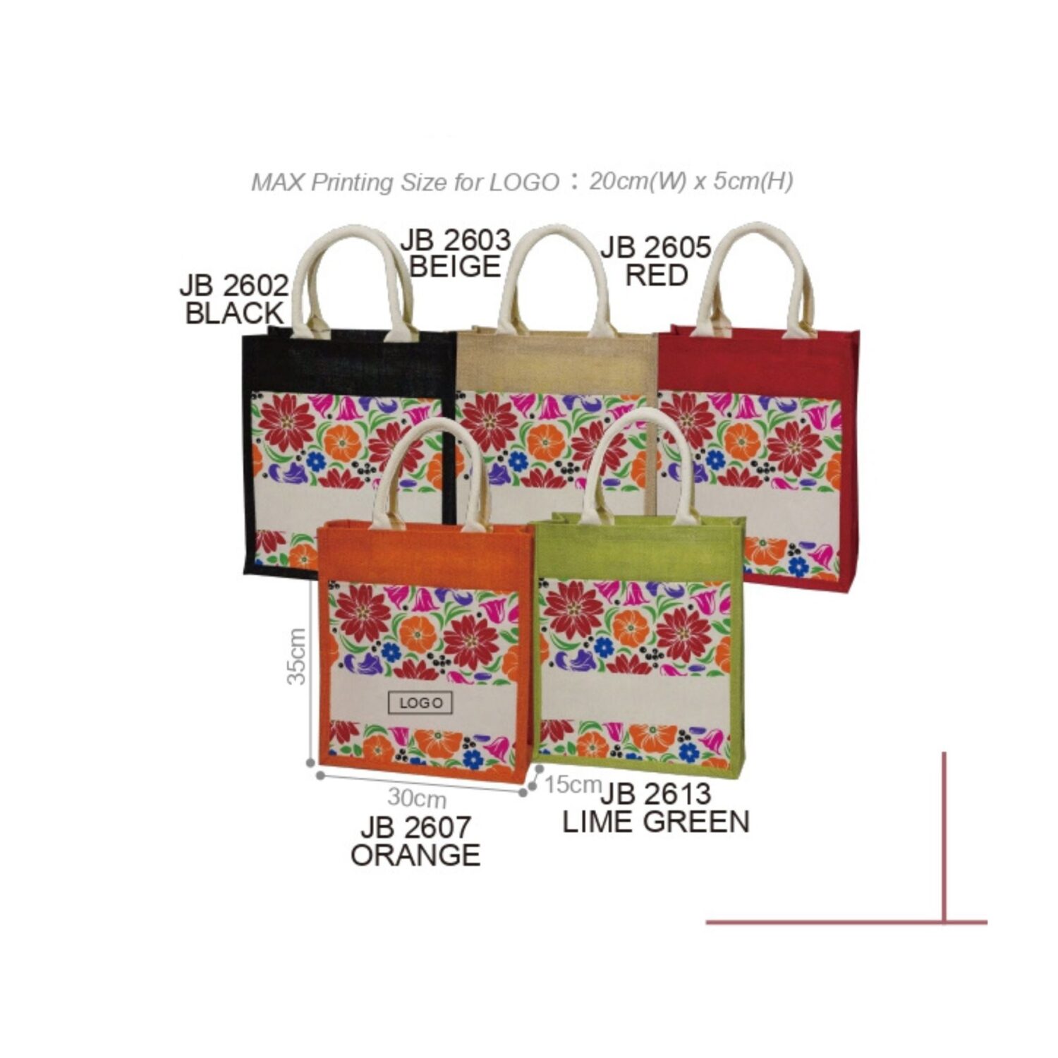 Jutebag JB26 with custom logo printing